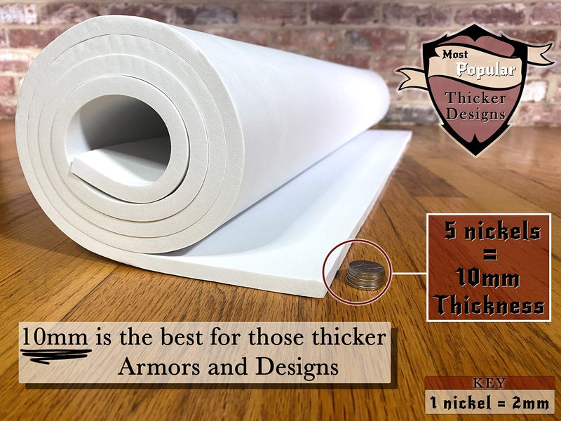 The Foamory EVA Foam Cosplay - (2mm to 10mm) - Black or White - 14"" x 39"" Sheet - Ultra High Density 85 kg/m3 - by The Foamory (White, 10mm - Thickness) - Image 5